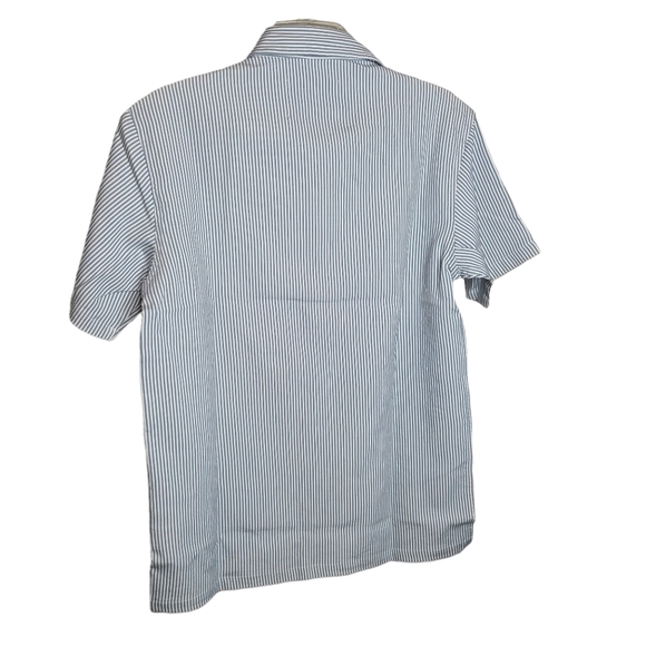 Native North Blue White Striped Bureau Shirt Button Up Shirt Men's Medium - Picture 10 of 10